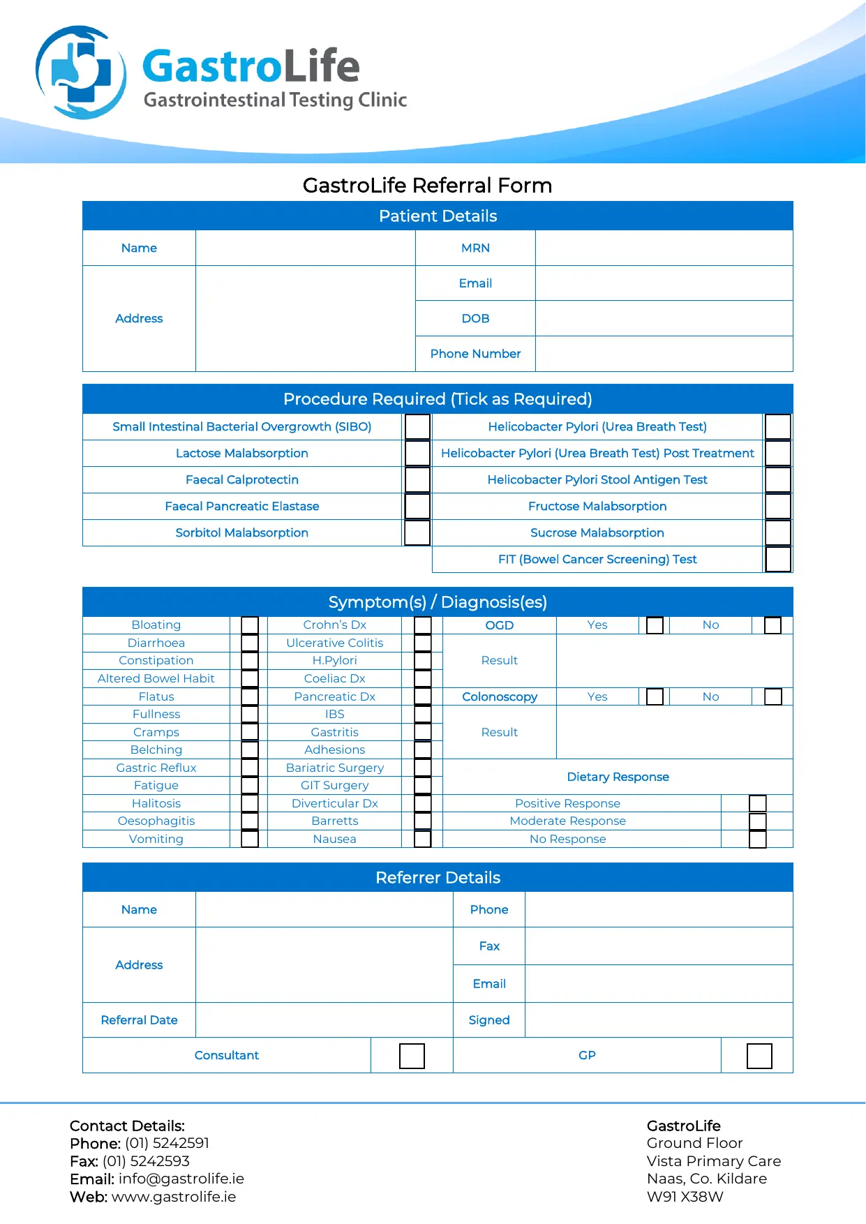 Preview of the fillable GastroLife referral form