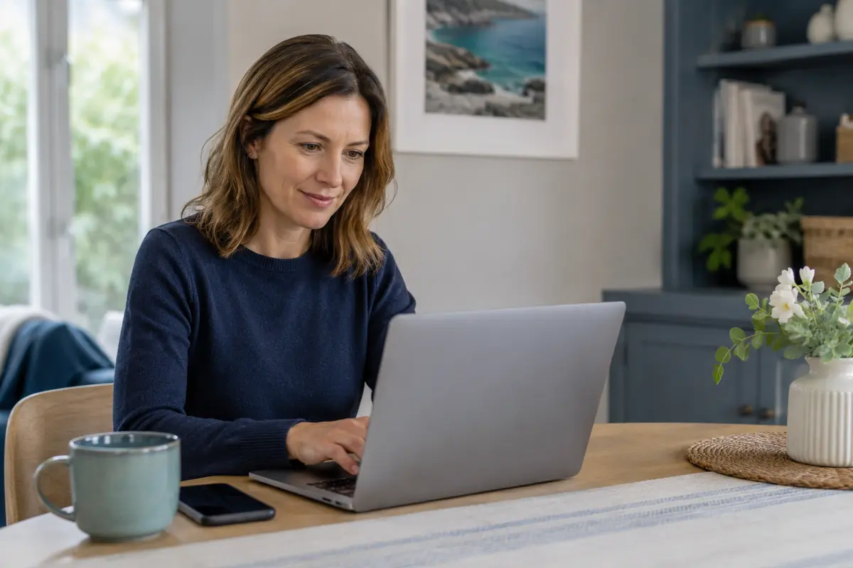 Patient arranging a clinic appointment online from home