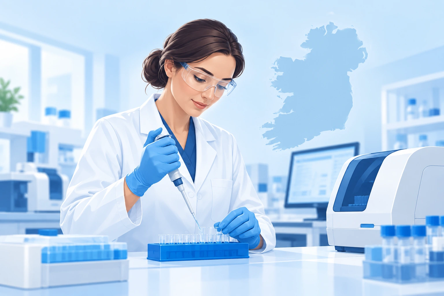 Scientist working in an Irish medical laboratory