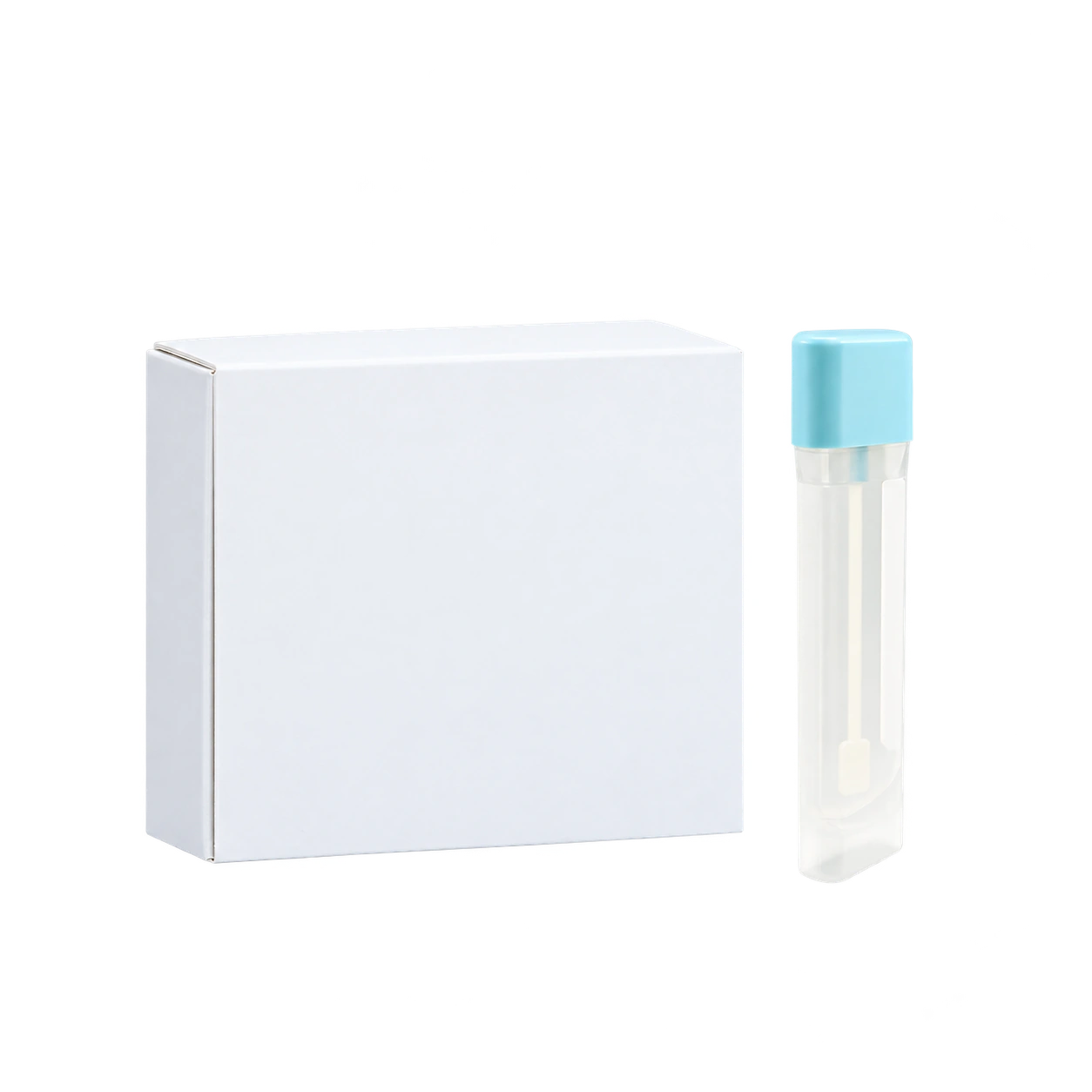 Generic FIT home test kit with a blue-capped collection tube