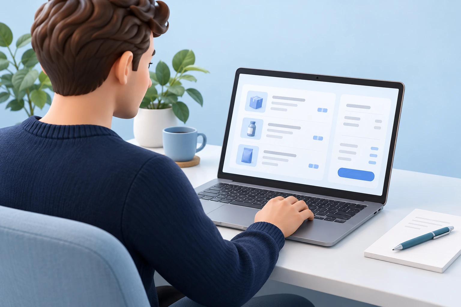 Person reviewing their test order details on a laptop